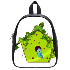 Bluebird Bird Birdhouse Avian School Bags (small)  by Nexatart