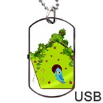 Bluebird Bird Birdhouse Avian Dog Tag USB Flash (One Side) Front