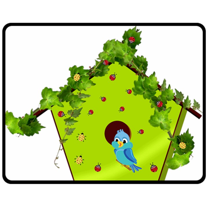 Bluebird Bird Birdhouse Avian Double Sided Fleece Blanket (Medium) 