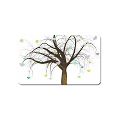 Tree Fantasy Magic Hearts Flowers Magnet (name Card)