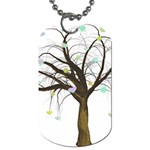 Tree Fantasy Magic Hearts Flowers Dog Tag (Two Sides) Front
