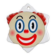 Clown Funny Make Up Whatsapp Snowflake Ornament (two Sides) by Nexatart