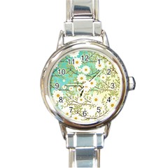 Springtime Scene Round Italian Charm Watch