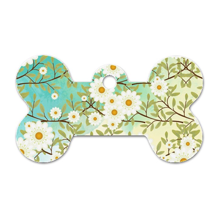 Springtime Scene Dog Tag Bone (Two Sides)