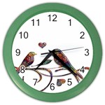 Birds Abstract Exotic Colorful Color Wall Clocks Front
