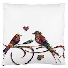 Birds Abstract Exotic Colorful Large Cushion Case (two Sides) by Nexatart