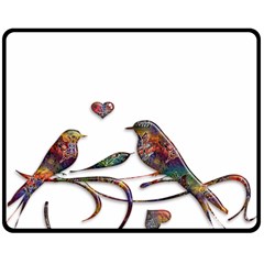 Birds Abstract Exotic Colorful Double Sided Fleece Blanket (medium) 