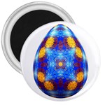 Easter Eggs Egg Blue Yellow 3  Magnets Front