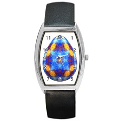 Easter Eggs Egg Blue Yellow Barrel Style Metal Watch by Nexatart