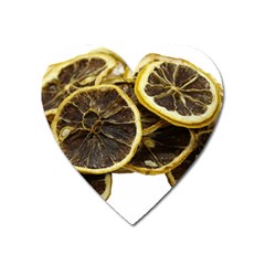 Lemon Dried Fruit Orange Isolated Heart Magnet