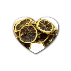 Lemon Dried Fruit Orange Isolated Rubber Coaster (Heart) 