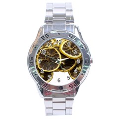 Lemon Dried Fruit Orange Isolated Stainless Steel Analogue Watch