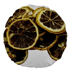 Lemon Dried Fruit Orange Isolated Large 18  Premium Flano Round Cushions