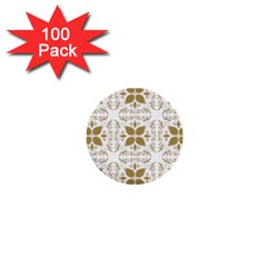 Pattern Gold Floral Texture Design 1  Mini Buttons (100 Pack)  by Nexatart