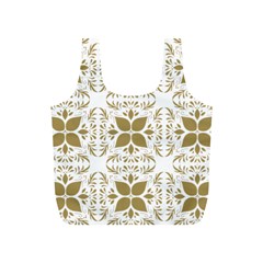 Pattern Gold Floral Texture Design Full Print Recycle Bags (s) 