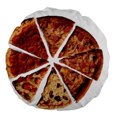 Food Fast Pizza Fast Food Large 18  Premium Round Cushions