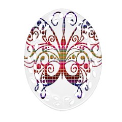 Butterfly Nature Abstract Beautiful Ornament (oval Filigree) by Nexatart