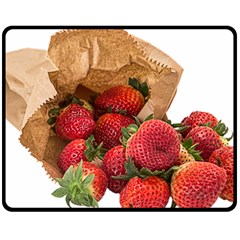 Strawberries Fruit Food Delicious Fleece Blanket (medium)  by Nexatart