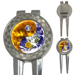 Design Yin Yang Balance Sun Earth 3-in-1 Golf Divots by Nexatart