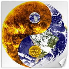Design Yin Yang Balance Sun Earth Canvas 16  X 16   by Nexatart