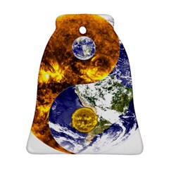 Design Yin Yang Balance Sun Earth Bell Ornament (two Sides) by Nexatart