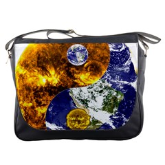 Design Yin Yang Balance Sun Earth Messenger Bags by Nexatart