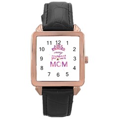 Crazy Pageant Mom Rose Gold Leather Watch  by Valentinaart