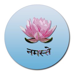 Namaste - Lotus Round Mousepads by Valentinaart