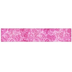 Pink Romantic Flower Pattern Denim Flano Scarf (large) by Ivana