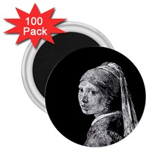 The Girl With The Pearl Earring 2 25  Magnets (100 Pack)  by Valentinaart