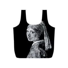 The Girl With The Pearl Earring Full Print Recycle Bags (s)  by Valentinaart