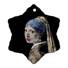 The Girl With The Pearl Earring Snowflake Ornament (two Sides)