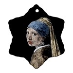 The Girl With The Pearl Earring Snowflake Ornament (Two Sides) Front