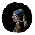The Girl With The Pearl Earring Large 18  Premium Flano Round Cushions Back