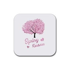 Spring Blossom  Rubber Coaster (square)  by Valentinaart