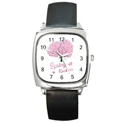 Spring Blossom  Square Metal Watch by Valentinaart