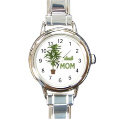 Plant Mom Round Italian Charm Watch by Valentinaart