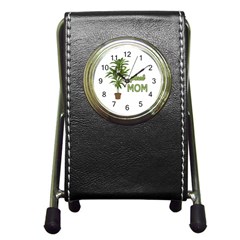 Plant Mom Pen Holder Desk Clocks by Valentinaart