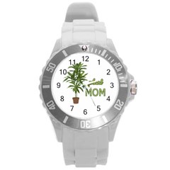 Plant Mom Round Plastic Sport Watch (l) by Valentinaart