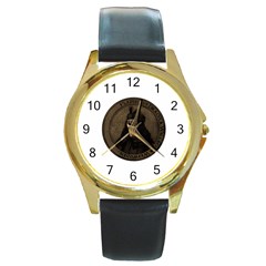 Count Vlad Dracula Round Gold Metal Watch by Valentinaart