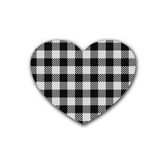 Plaid Pattern Rubber Coaster (heart)  by ValentinaDesign