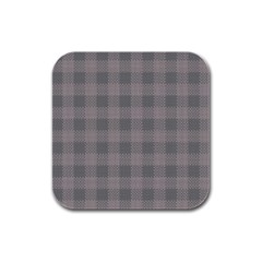 Plaid pattern Rubber Square Coaster (4 pack) 