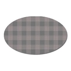 Plaid pattern Oval Magnet