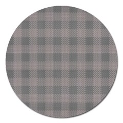 Plaid pattern Magnet 5  (Round)