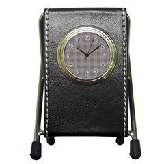 Plaid pattern Pen Holder Desk Clocks