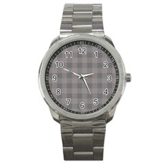 Plaid pattern Sport Metal Watch