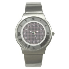 Plaid pattern Stainless Steel Watch