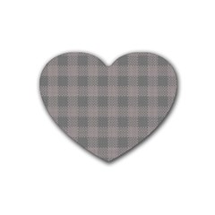 Plaid pattern Rubber Coaster (Heart) 