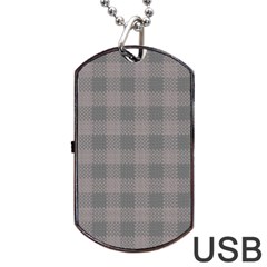 Plaid pattern Dog Tag USB Flash (One Side)