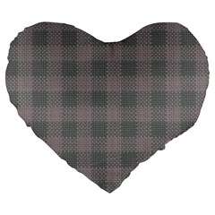 Plaid pattern Large 19  Premium Heart Shape Cushions